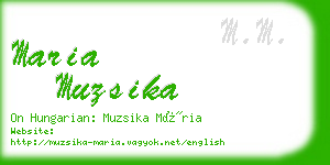 maria muzsika business card